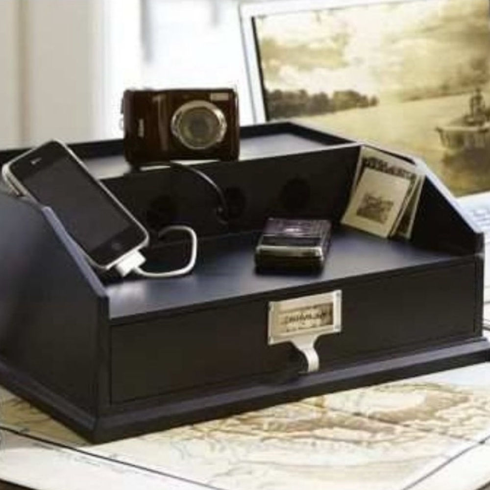 Pottery Barn Black Cable Management Box